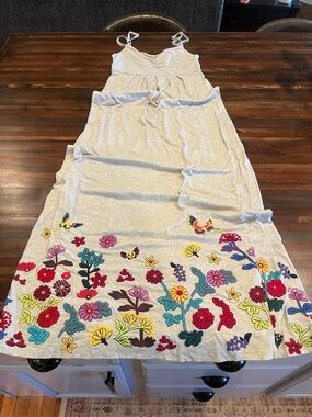 Vintage Johnny Was Floral Embroidered Maxi Dress XS